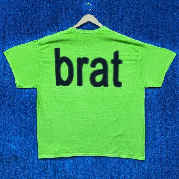 CharliXCX brat Spell Out Oversized Electro-Dance Pop Tee XL - Picture 1 of 4